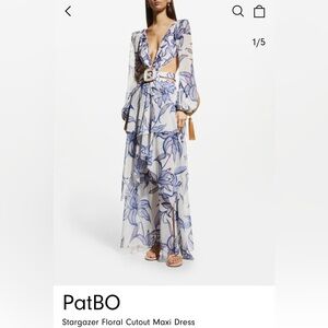 PatBO Stargazer Floral Cutout Long Dress